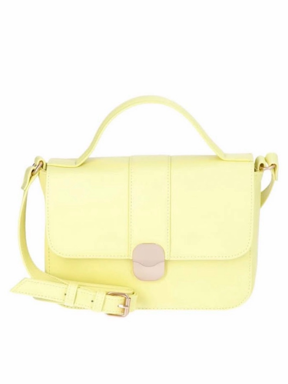 Yellow Top-Handle Crossbody Bag - Elegant Everyday Style